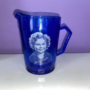 vintage hazel atlas Shirley Temple cobalt glass